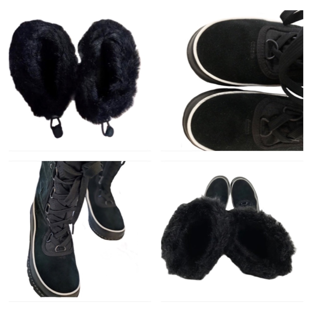 Sorel Tivoli III High Black Suede Leather Mid-Calf Lace Up Winter Snow Boots - Picture 10 of 14